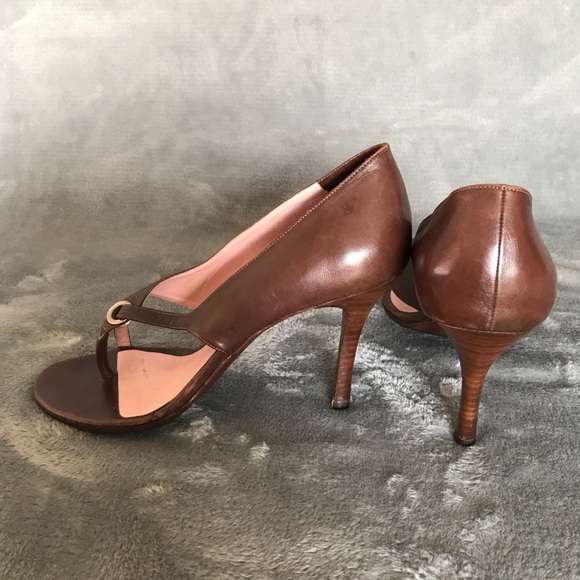 Chocolate Thong Open Toe Heels - Picture 3 of 6